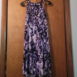purple patterned dress